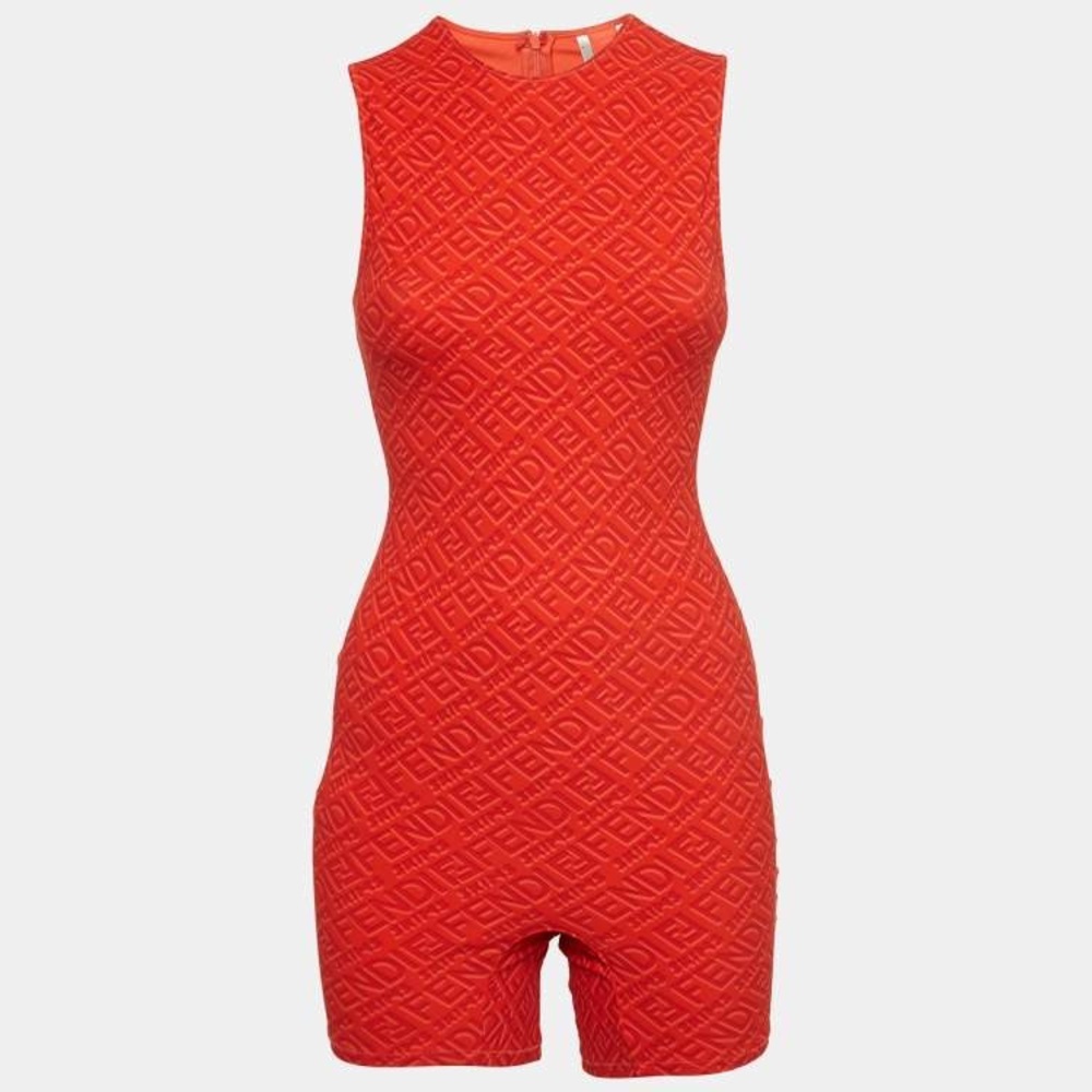 Fendi x SKIMS Orange Sleeveless Romper